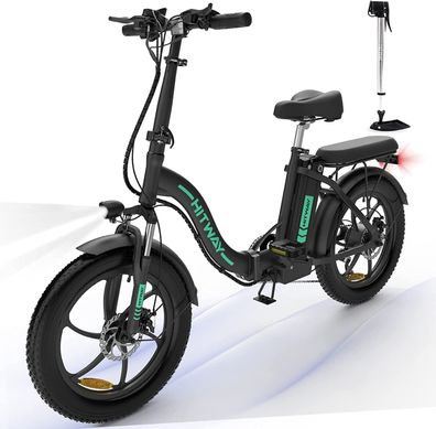 HITWAY Elektrofahrrad E-Bike 20" Fat Tire 250W klapprad bis 55km, mit Shimano 7 Gänge