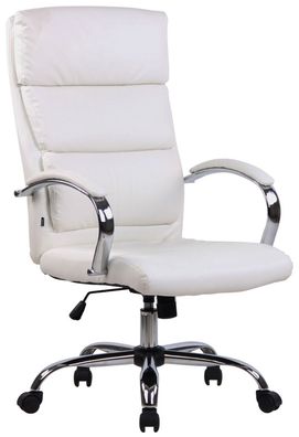XL Chefsessel 136 kg belastbar Kunstleder weiß Bürostuhl Drehstuhl stabil robust