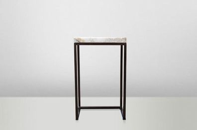Casa Padrino Art Deco Beistelltisch Onyx / Metall 40 x 27 cm- Jugendstil Tisch - Möbe