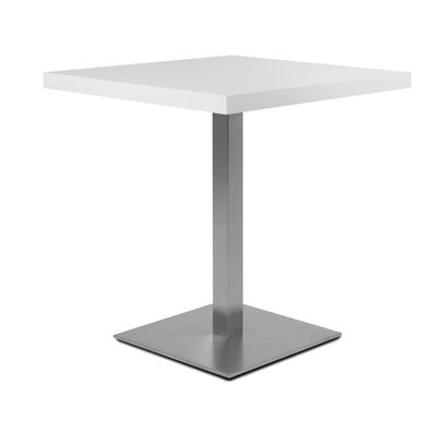 Esstisch Beistelltisch Säulentisch ca. 70 x 70 cm Quadrato 70 Weiß / Edelstahl