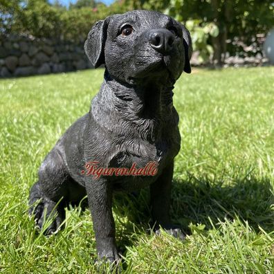 Labrador Hunde Figur Gartenfigur lebensecht Aufstellfigur Deko Fan Artikel schwarz