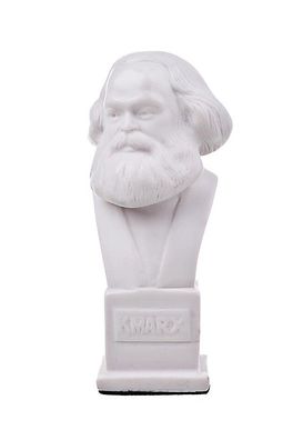 Deutscher Philosoph sozialistischen Karl Marx Marmor Büste Statue Skulptur 12 cm weiß