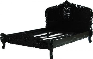 Barock Bett Pure Baroque Schwarz 160 x 200 cm aus der Luxus Kollektion von Casa Padri
