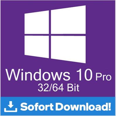 Microsoft Windows 10 Pro Professional 32 / 64 Bit Freischaltschlüssel NEU DE