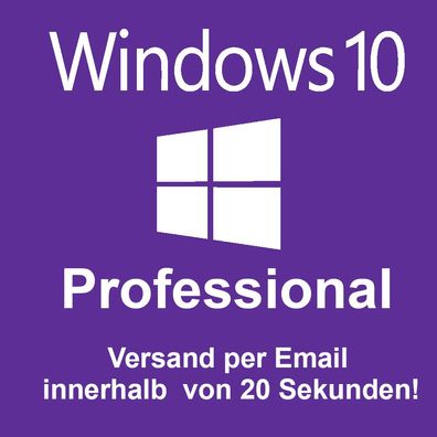 Microsoft Windows 10 Professional - 32/64 Bit Freischaltschlüssel MS Win Pro DE NEU