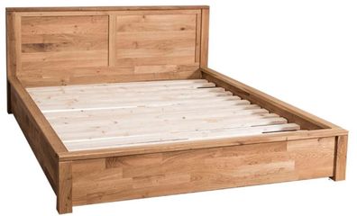 Casa Padrino Landhausstil Eichenholz Bett Naturfarben 180 x 200 cm - Schlafzimmermöbe