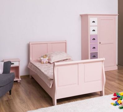 Casa Padrino Landhausstil Massivholz Kinderzimmer Möbel Set Rosa / Weiß / Lila - 1 Ei