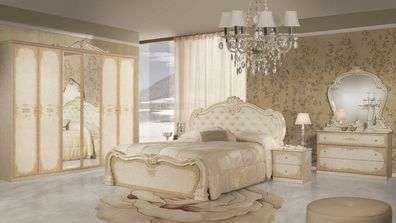 Schlafzimmer Set Tolouse 160x200 in Beige / Gold