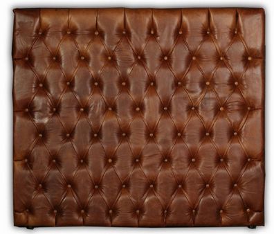 Casa Padrino Luxus Chesterfield Leder Bett-Kopfteil Braun 200 x H. 140 cm - Chesterfi