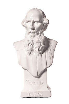 Russische Schriftsteller Leo (Lew) Tolstoi Marmor Büste Statue Skulptur 14,5 cm