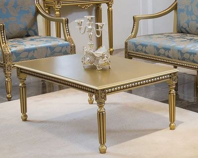 Casa Padrino Luxus Barock Couchtisch Gold 110 x 70 x H. 46 cm - Eleganter Massivholz