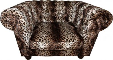 Casa Padrino Limited Edition Designer Chesterfield Sessel Leopard Club Möbel