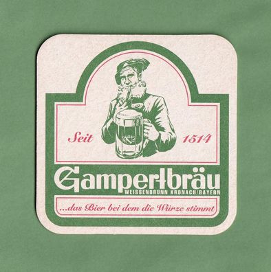 Gampertbräu Weissenbrunn, Kronach- ein ungebrauchter Bierdeckel