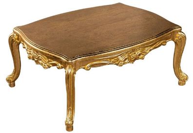 Casa Padrino Luxus Barock Couchtisch Gold - Handgefertigter Massivholz Wohnzimmertisc