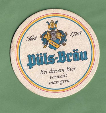 Brauerei Püls-Bräu - ein ungebrauchter Bierdeckel