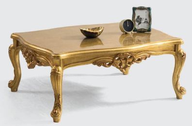 Casa Padrino Luxus Barock Couchtisch Gold 120 x 90 x H. 55 cm - Handgefertigter Massi