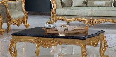 Casa Padrino Luxus Barock Couchtisch Schwarz / Gold 120 x 85 x H. 50 cm - Prunkvoller