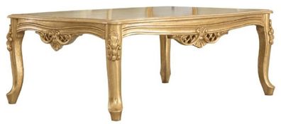 Casa Padrino Luxus Barock Massivholz Couchtisch Gold - Handgefertigter Wohnzimmertisc