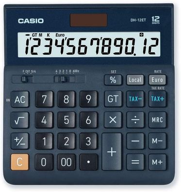 CASIO Tischrechner DH-12ET, 12-stellig, Steuerberechnung, Gesamtsummen-Speicher, ...