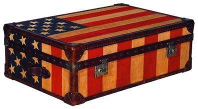 Casa Padrino Luxus Truhe Stars & Stripes 90 x 60 x H. 30 cm - Wohnzimmer Couchtisch i