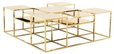 Casa Padrino Luxus Couchtisch / Wohnzimmertisch Gold 120 x 120 x H. 42 cm - Designer