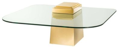 Casa Padrino Luxus Couchtisch / Wohnzimmertisch Gold 105 x 105 x H. 44 cm - Luxus Woh