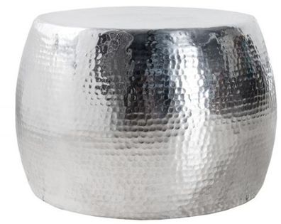 Casa Padrino Luxus Couchtisch Silber 60 cm Aluminium - Wohnzimmer Salon Tisch - Unika