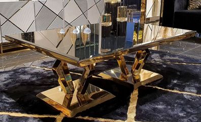 Casa Padrino Luxus Couchtisch Gold 120 x 60 x H. 43 cm - Moderner Wohnzimmertisch mit