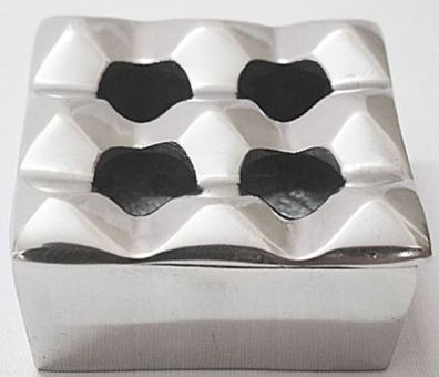 Casa Padrino Aschenbecher Silber 11 x 11 x H. 5 cm - Moderner Aluminium Aschenbecher