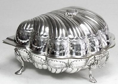 Casa Padrino Jugendstil Schatulle mit Deckel Silber 19 x 19 x H. 12 cm - Barock & Jug