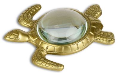 Casa Padrino Luxus Lupe Schildkröte Gold 15,5 x 14,9 cm - Luxus Accessoires