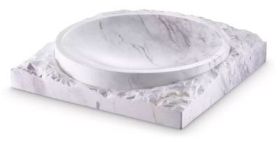 Casa Padrino Luxus Deko Marmor Schale Weiß 30,5 x 30,5 x H. 6 cm - Obstschale aus hoc