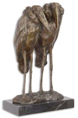 Casa Padrino Luxus Bronze Skulptur Marabu Störche Bronze / Schwarz 21,2 x 16,7 x H. 3