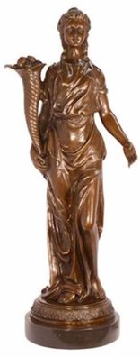 Casa Padrino Luxus Jugendstil Bronze Skulptur Dame Bronzefarben / Schwarz 36 x 24,8 x
