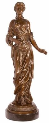Casa Padrino Luxus Jugendstil Bronze Skulptur Dame Bronzefarben / Schwarz 31,9 x 24,8