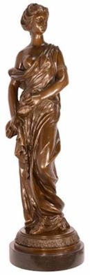 Casa Padrino Luxus Jugendstil Bronze Skulptur Dame Bronzefarben / Schwarz 26,4 x 24,8
