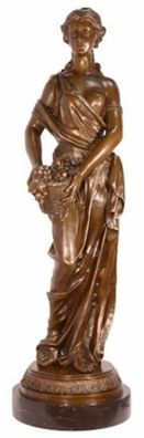 Casa Padrino Luxus Jugendstil Bronze Skulptur Dame Bronzefarben / Schwarz 29 x 24,8 x