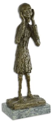 Casa Padrino Luxus Bronze Skulptur Der Schrei Bronze / Grau 14,5 x 9,9 x H. 38,2 cm -