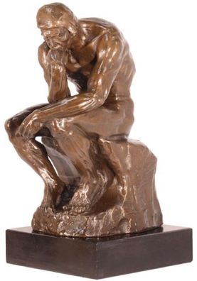 Casa Padrino Art Deco Bronzefigur Der Denker Bronze / Schwarz H. 30,5 cm - Bronze Sku