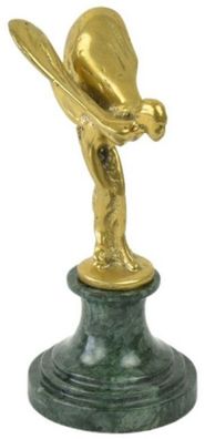 Casa Padrino Luxus Briefbeschwerer Skulptur Frau mit Flügeln Gold / Grün 7 x 8 x H. 1
