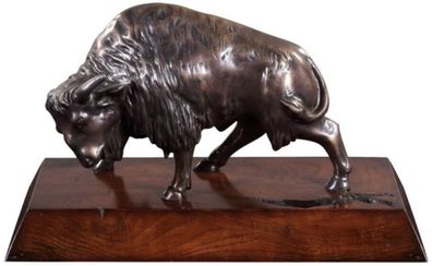 Casa Padrino Luxus Bison Bronzefigur Bronze / Braun 35 x 18 x H. 20 cm - Deko Figur m