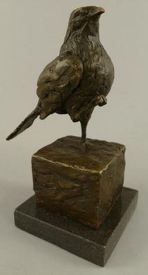 Casa Padrino Dekofigur Vogel Bronze / Schwarz 10 x 13 x H. 20 cm - Bronze Figur - Dek