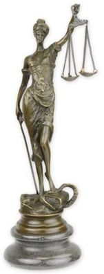 Casa Padrino Luxus Deko Bronze Skulptur Justitia Bronzefarben / Schwarz 7,6 x 7,3 x H