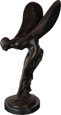 Anmutende Bronze Figur Skulptur auf Marmorsockel Lady with Wings aus der Luxus Kollek