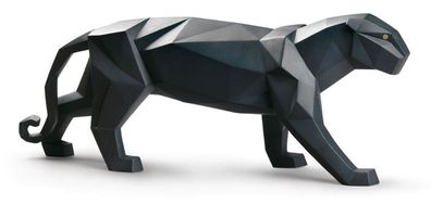 Casa Padrino Luxus Porzellan Panther Skulptur Mattschwarz 50 x H. 19 cm - Hangeferti