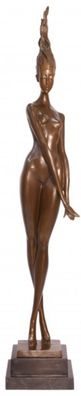 Riesige Casa Padrino Luxus Bronze Figur Modernismus Akt stehender Frau 100,5 cm - Sk