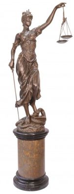 Riesige Casa Padrino Luxus Bronze Figur Justitia 190 cm - Skulptur