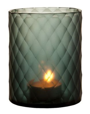 Casa Padrino Glas Teelichthalter / Windlicht Saphirfarben Ø 13 x H. 16 cm - Luxus Tee