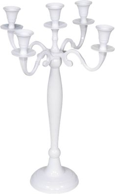 Casa Padrino Designer Kerzenhalter Aluminium Weiß 5-armig Höhe 40.5 cm - Kerzenstände