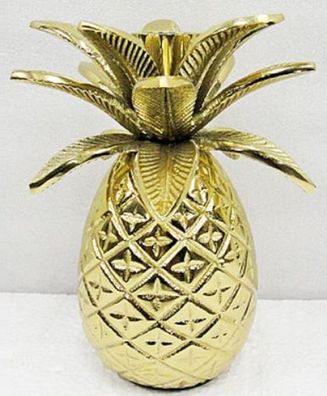 Casa Padrino Designer Messing Kerzenhalter Ananas Gold Ø 12 x H. 15 cm - Luxus Access